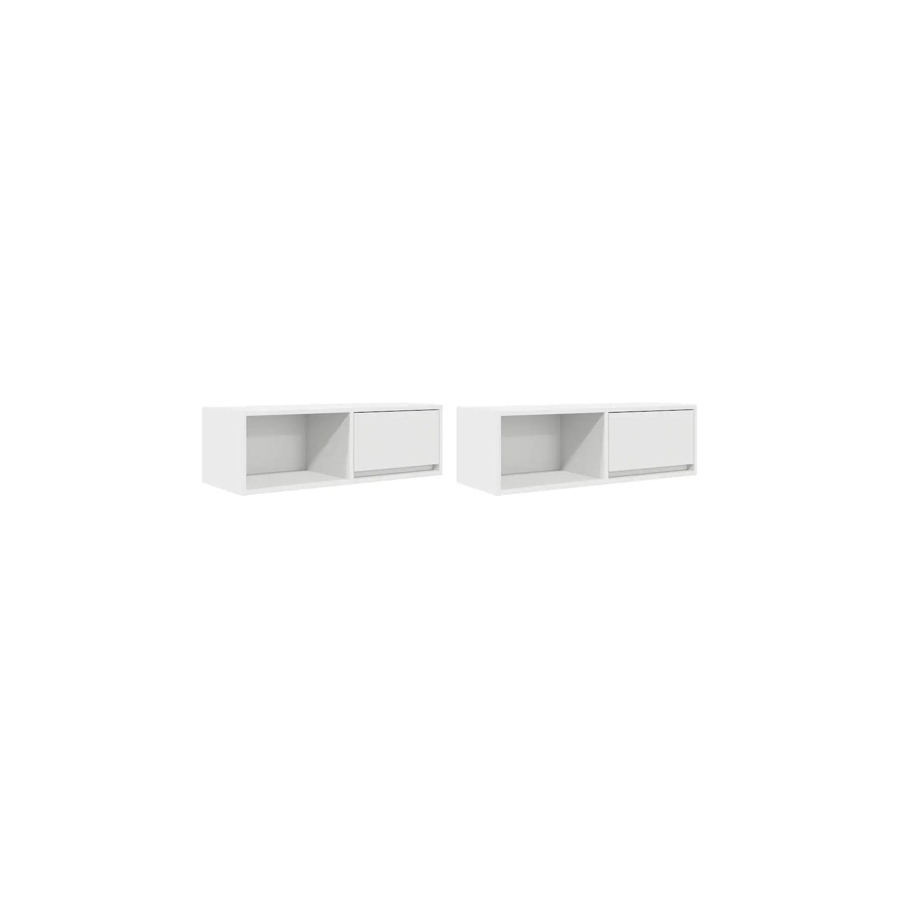 Meuble TV HELLOSHOP26 Lot de 2 meubles TV muraux peu encombran