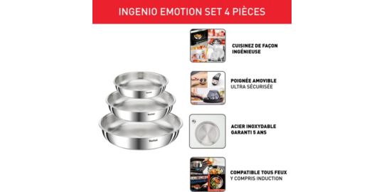 Batterie de cuisine TEFAL Ingenio Emotion 4pcs