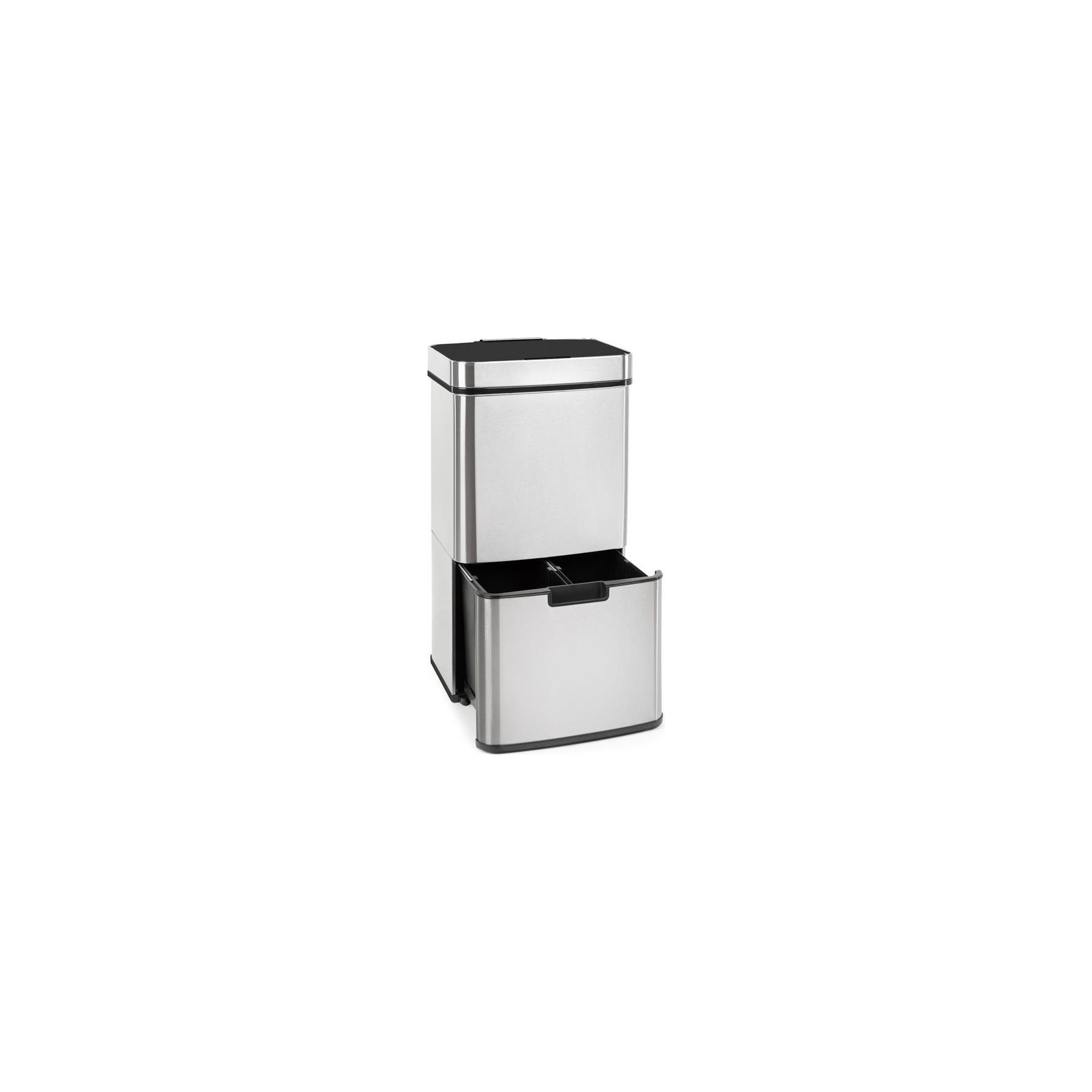 Poubelle de cuisine tri sélectif KLARSTEIN Touchless capteur 72L 4 bacs Inox