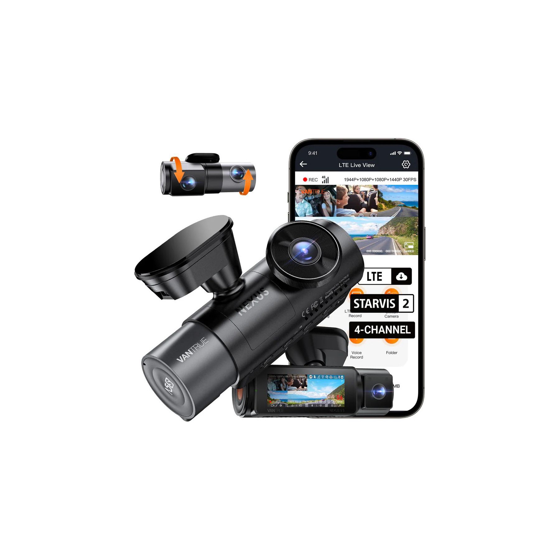 VANTRUE Nexus 5S 4ch 2.7K+1080P+1080P+1440P