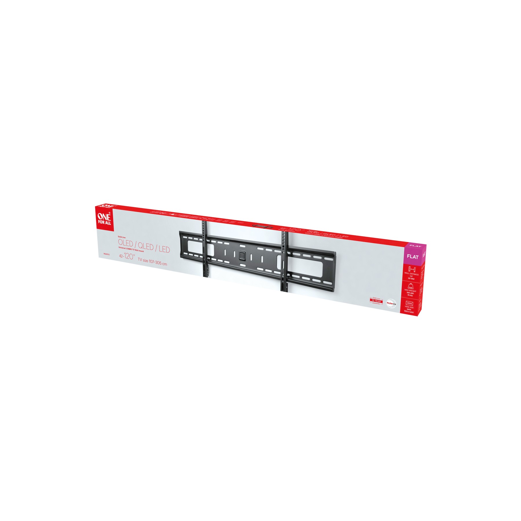 Support mural TV ONE FOR ALL TV Solid Jumbo - Fixe  42-120 pouces