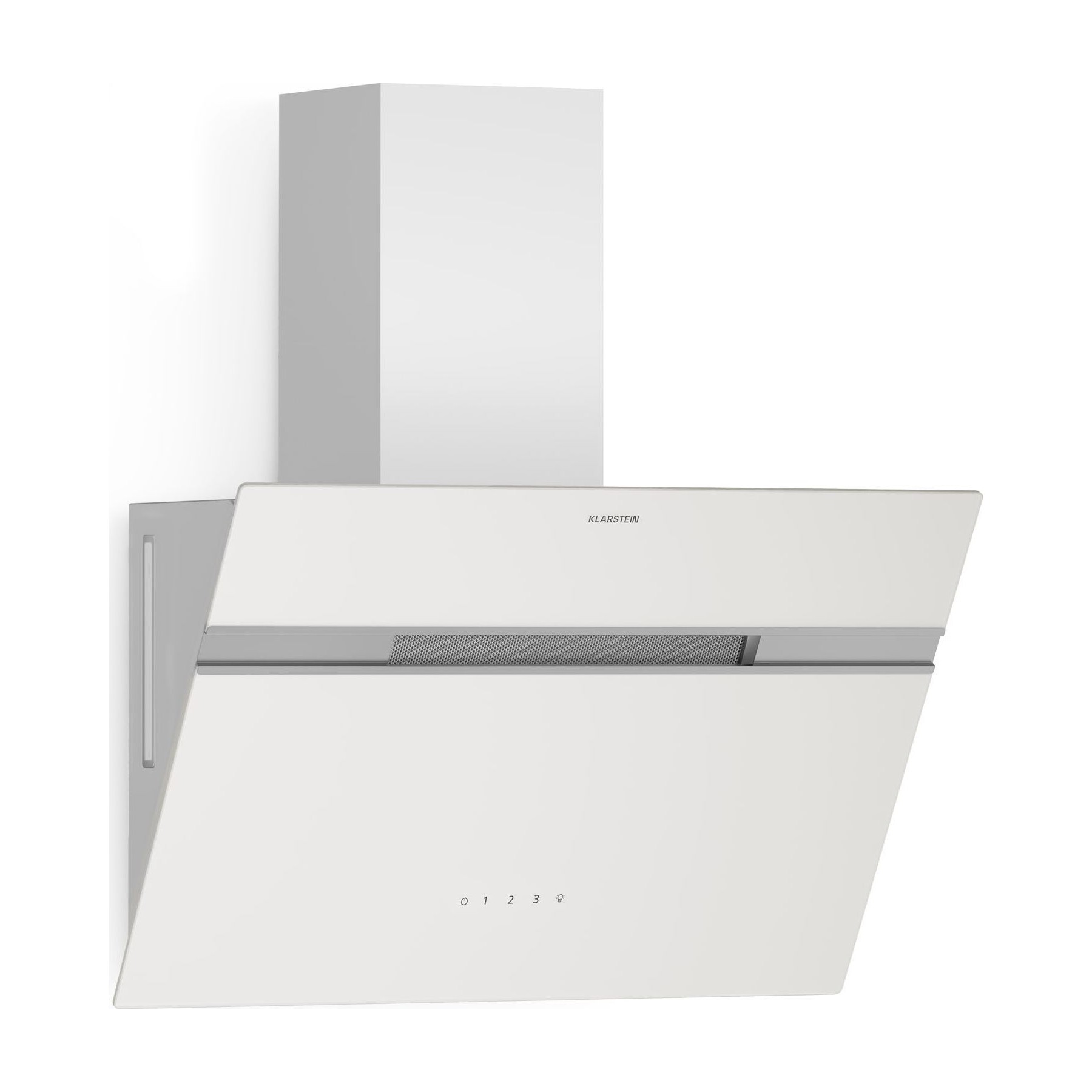 Hotte décorative murale inclinée KLARSTEIN Alina 60 cm 600 m³/h CEE A 52 dB Blanc