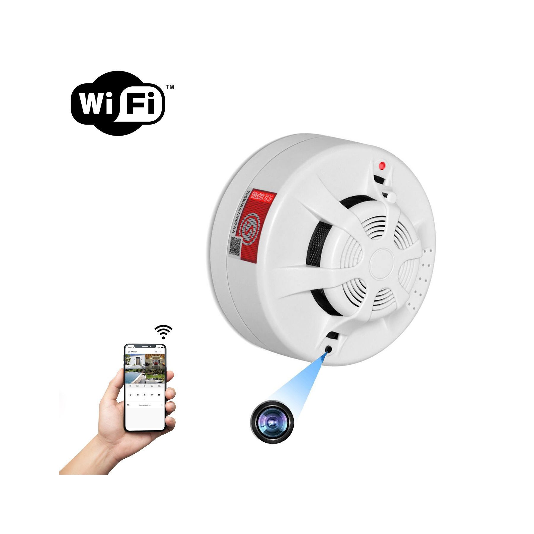 Caméra espion CONECTICPLUS détecteur de fumée   WiFi 4K