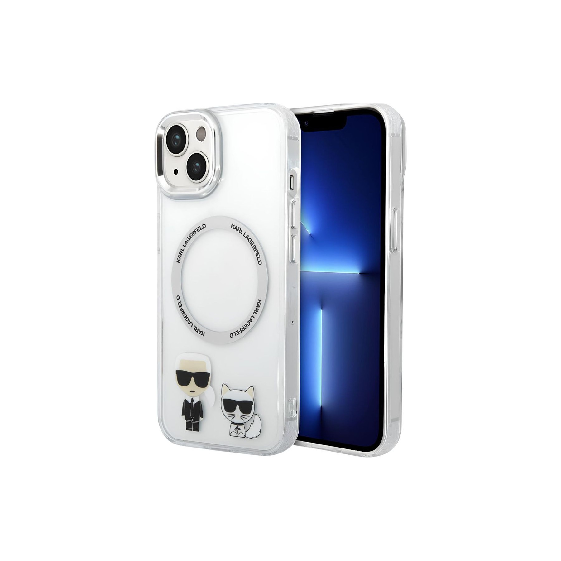 Coque KARL LAGERFELD iPhone 14 Plus TPU Ring Karl & Choupette