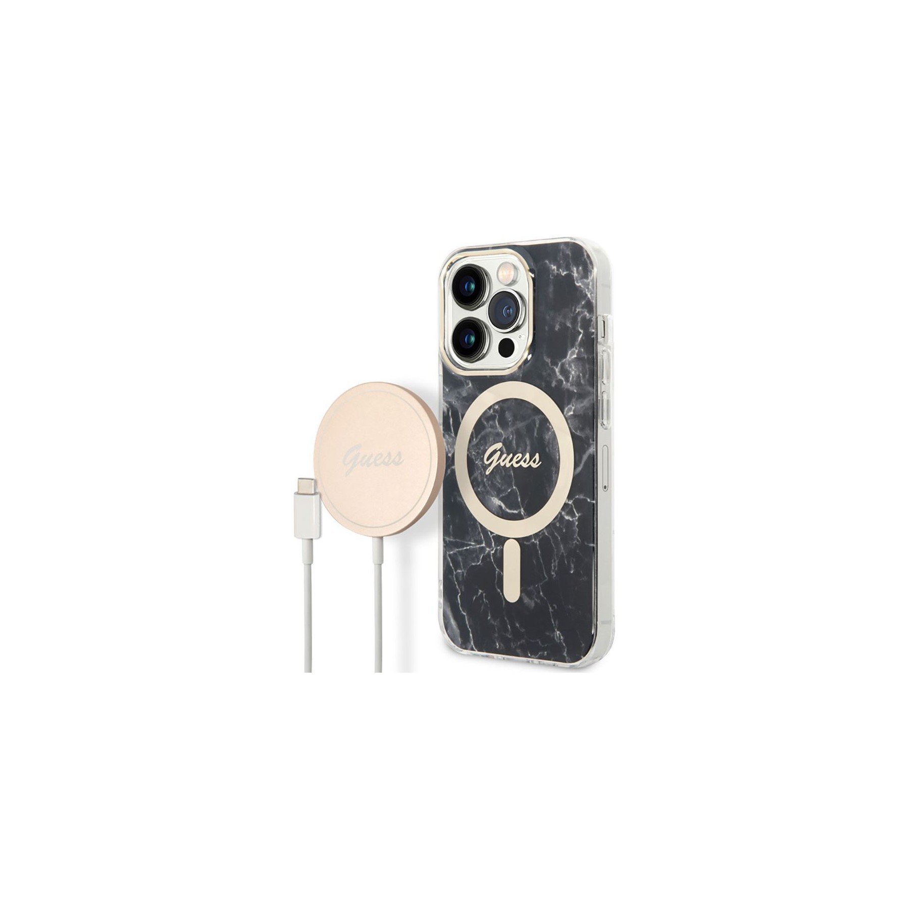 Coque GUESS Bundle Magsafe pour iPhone 14 Pro Marbré