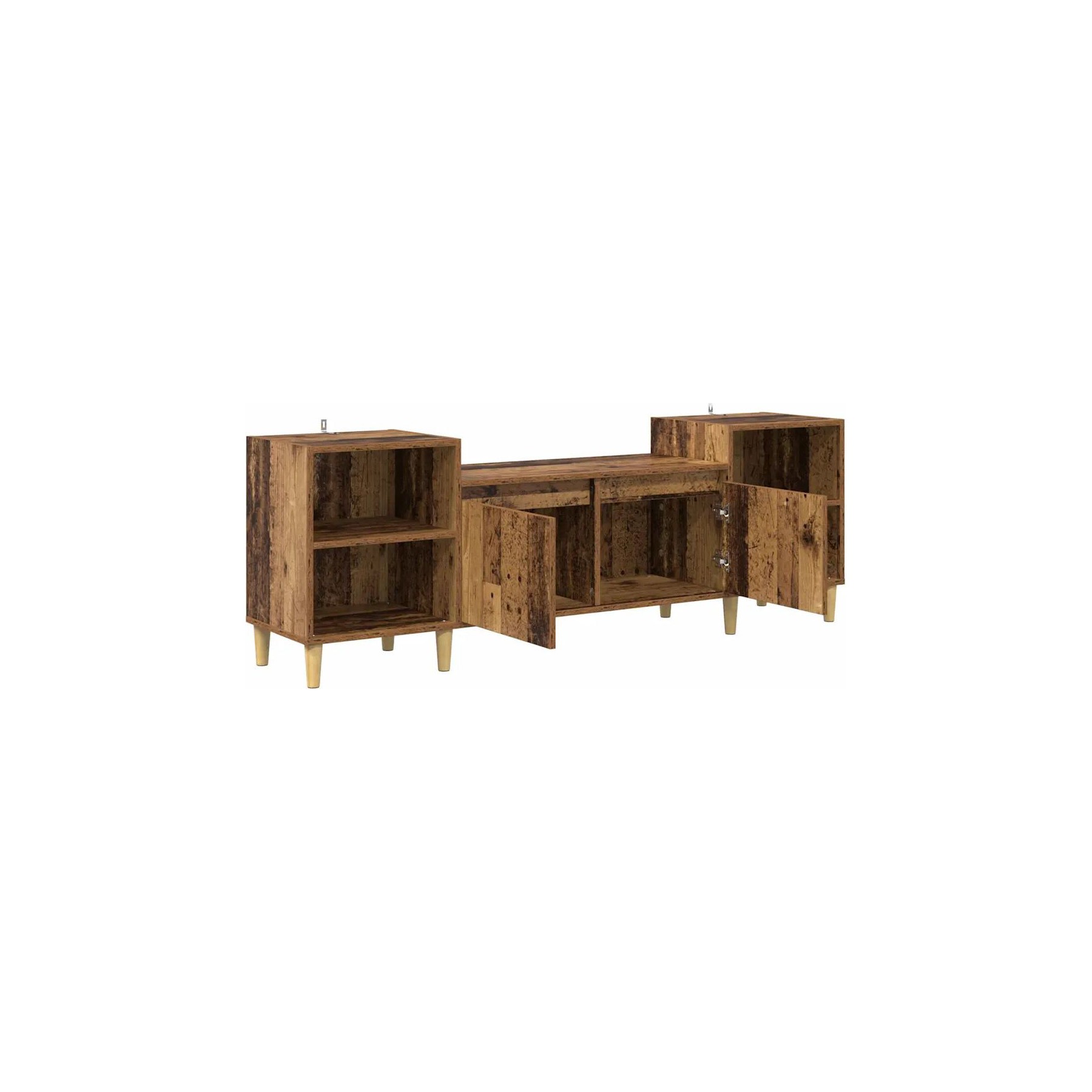Meuble TV HELLOSHOP26 Meuble TV rectangulaire rustique avec ra