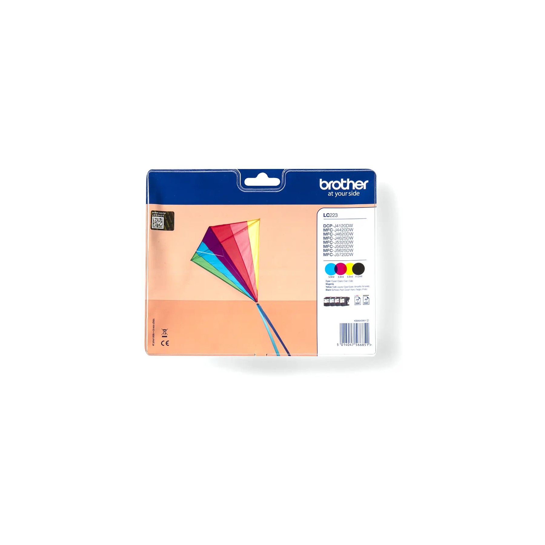 Cartouche d'encre BROTHER Pack Multipack 4 Originales LC223 (Noir + 3 Couleurs) - LC223VAL