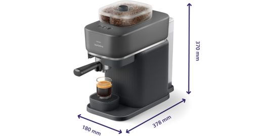 Machine à expresso PHILIPS Baristina BAR320/60 cafetière à grain bac double compartiment Noire