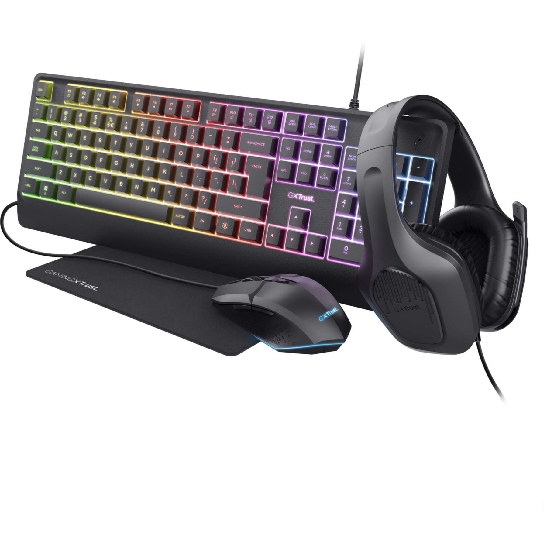Clavier gamer sans fil TRUST Pack gaming QUADROX