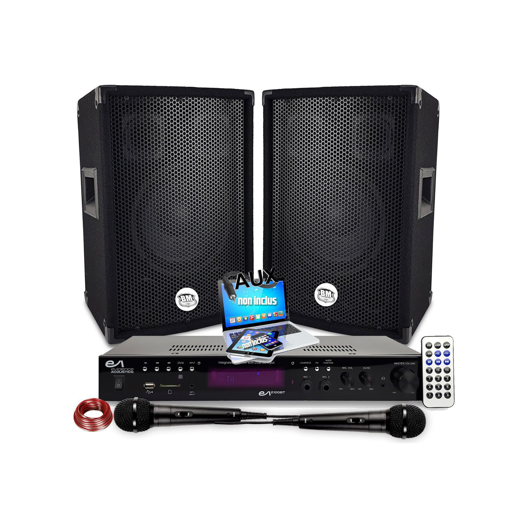 Pack sono BM SONIC PACK SONO DJ 600W + AMPLI Evidence Acous
