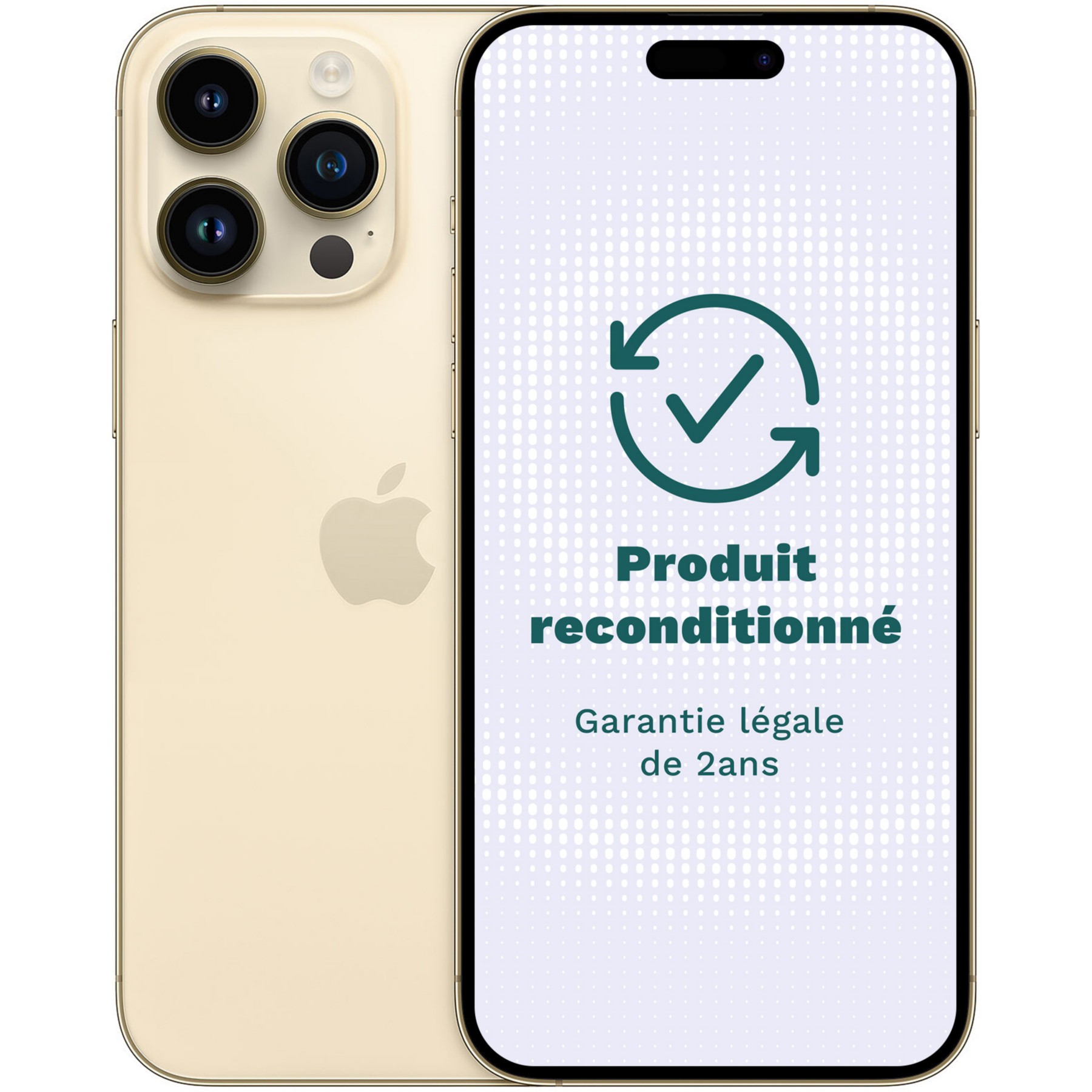 Smartphone APPLE iPhone 14 Pro Max Or 256Go Excellent État avec Batterie Neuve - Reconditionné