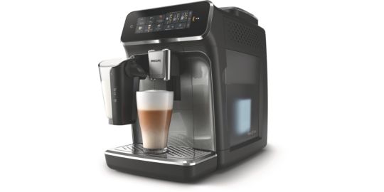 Expresso Broyeur PHILIPS EP3349/70 cafetière à grain LatteGo série 3300, 6 boissons, SilentBrew, Noir