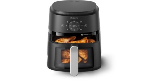 Friteuse sans huile PHILIPS NA221/00 Friteuse sans huile avec fenêtre de cuisson Noir/Argent, Série 2000 4.2L