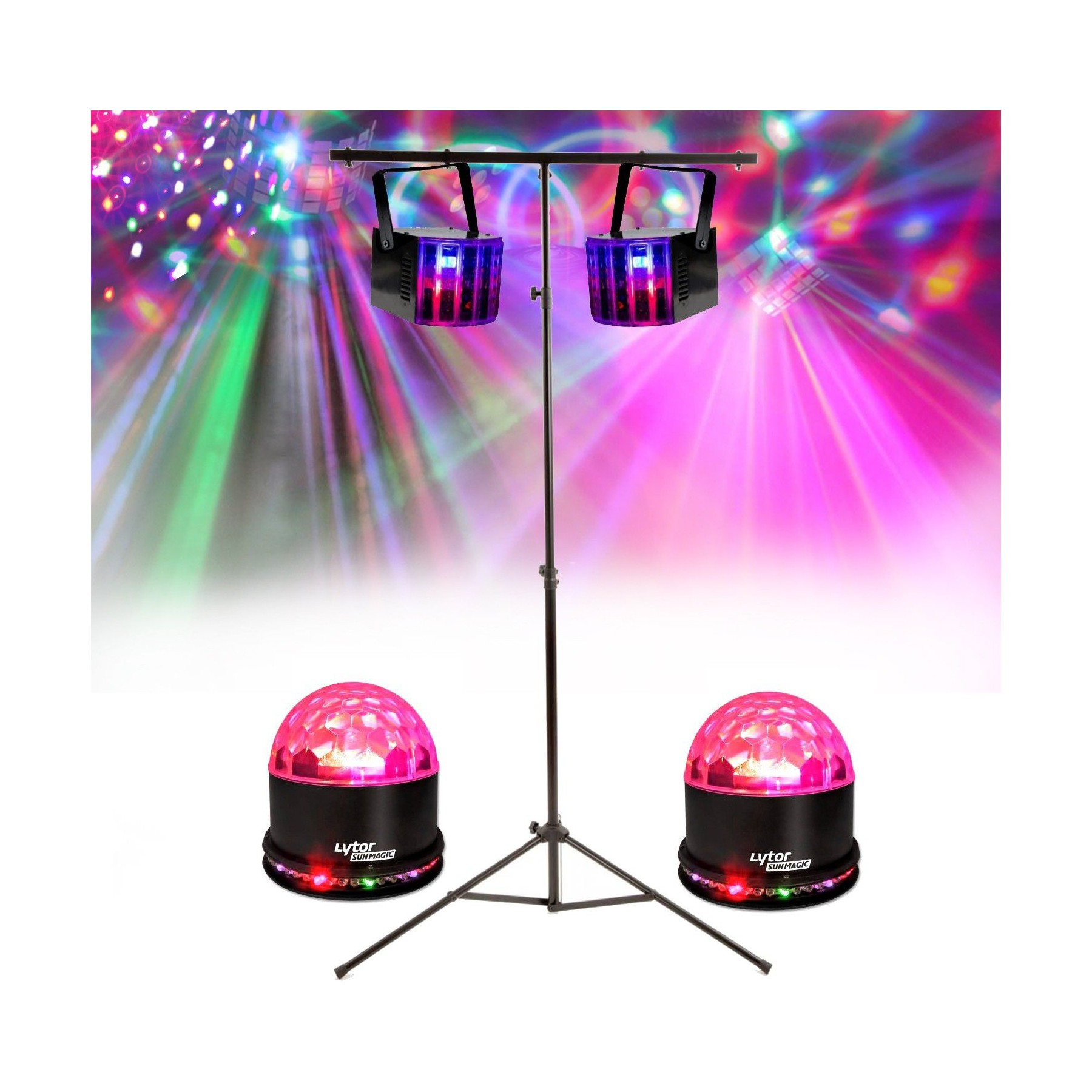 Jeu de lumières FESTISOUND Pack light DJ 4 jeux de lumière + 1 Port