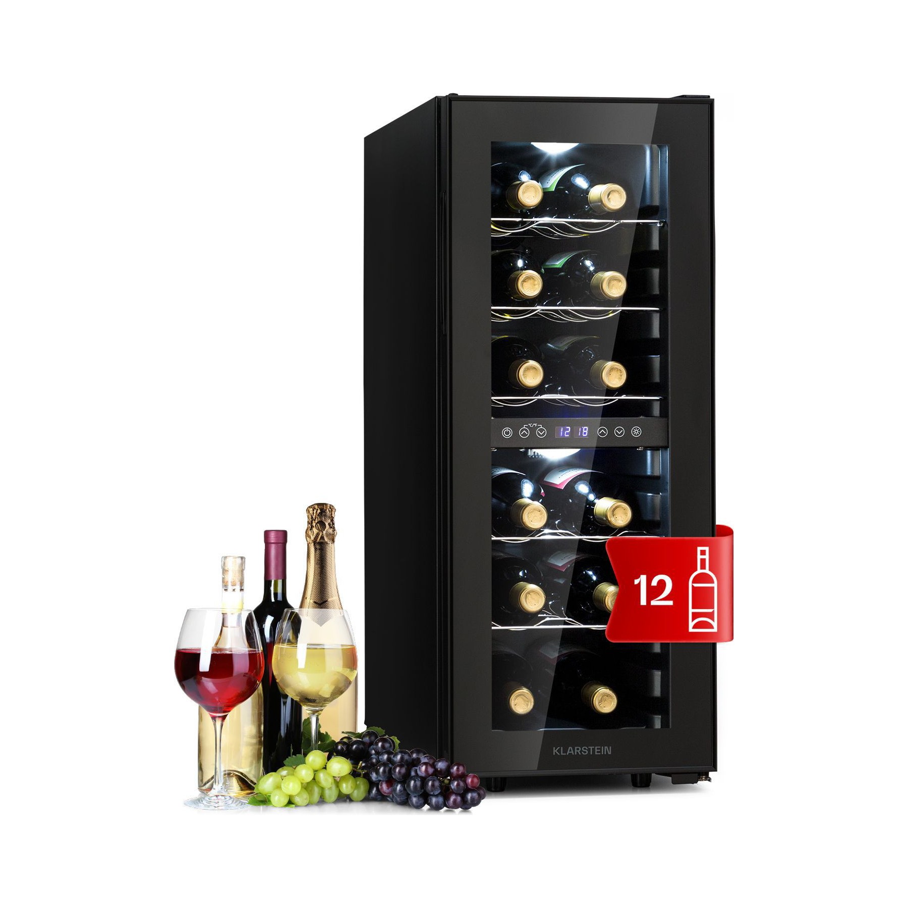 Cave à vin de service KLARSTEIN Shiraz 12 Duo - 42L - Noir