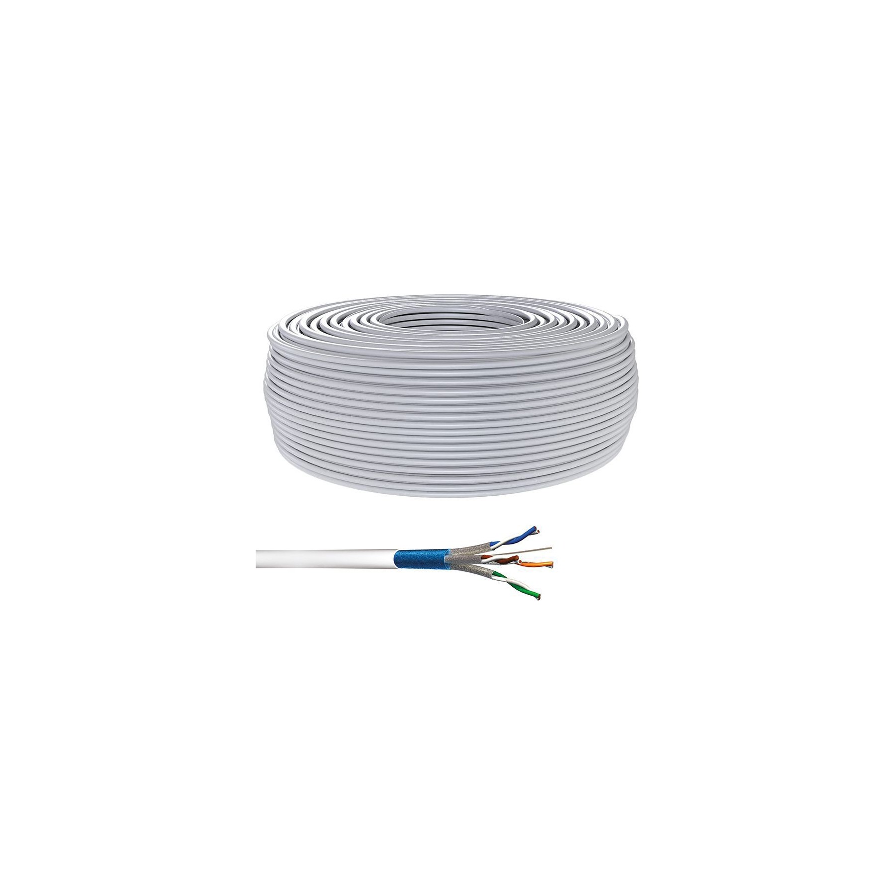 KOMELEC Câble Ethernet RJ45 Cat 6 surblindé 100m