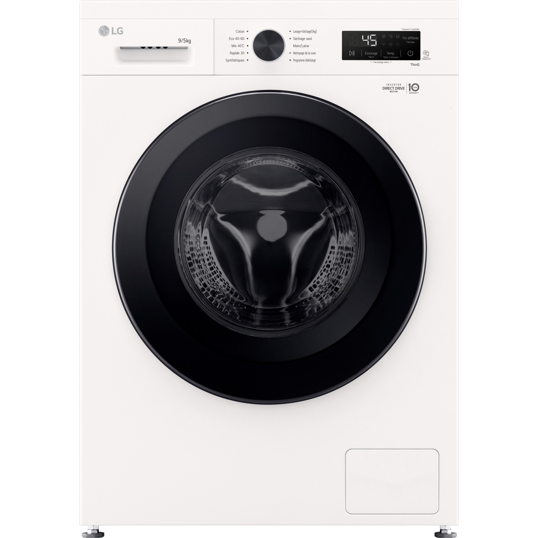 Lave linge séchant hublot LG F954B15WHS - 9/5 kg - 1400 tr/min - Classe A - Moteur direct drive - Connecté
