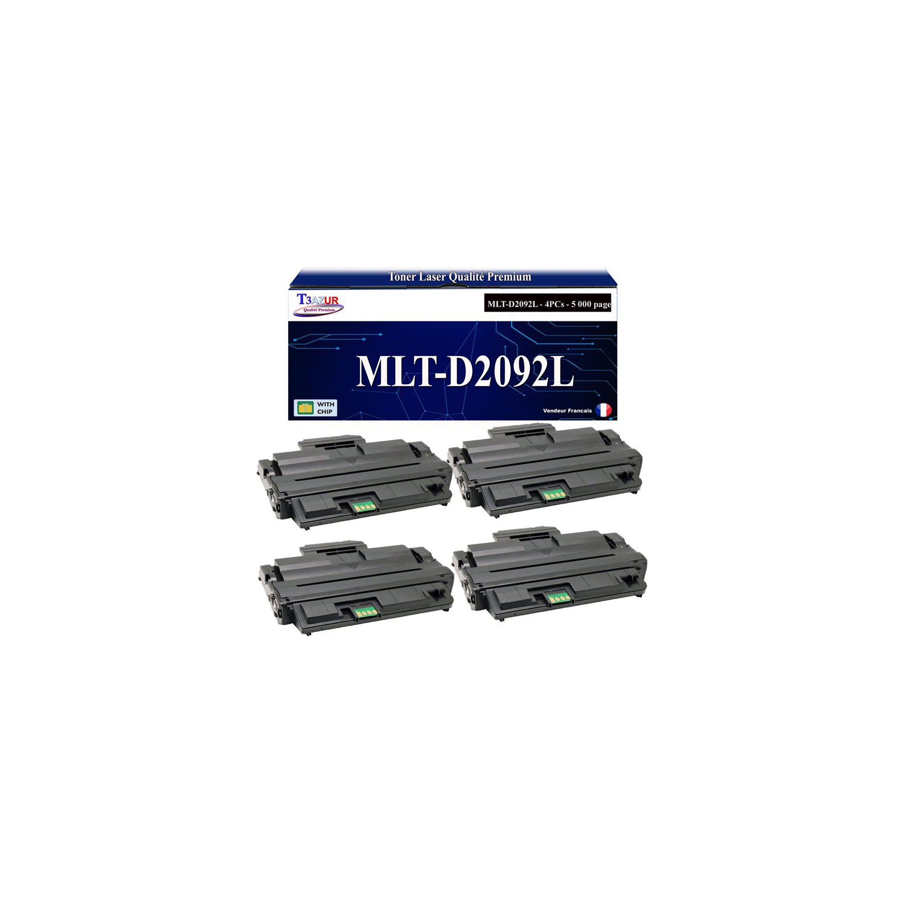 Toner T3AZUR pour Samsung ML2855ND, MLT-D2092L (x4)