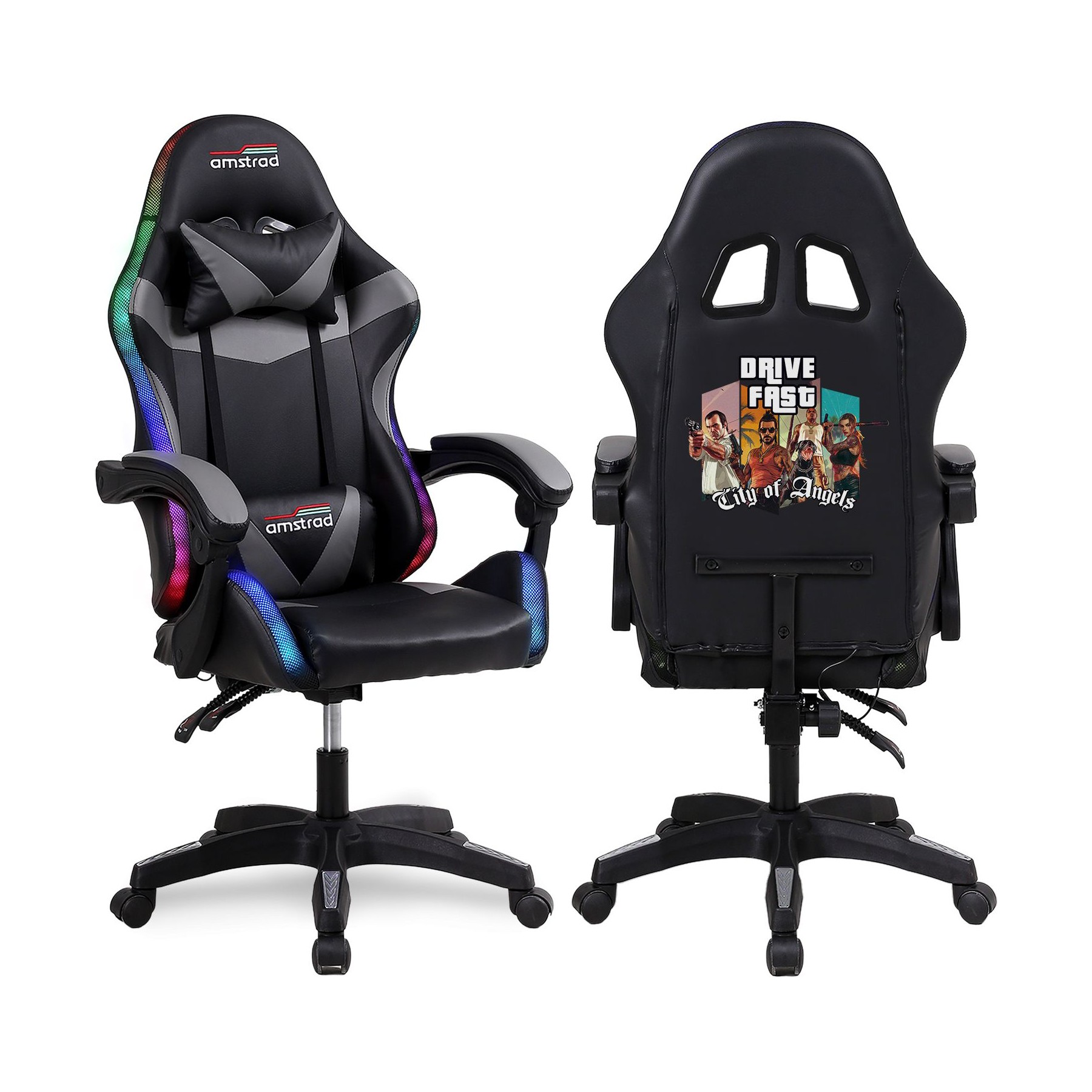Chaise gaming AMSTRAD Amstrad AMS-900-LED-DRIVE - Fauteuil gam