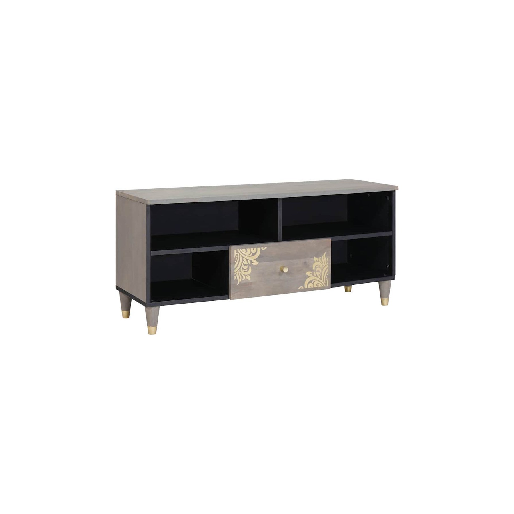 Meuble TV HELLOSHOP26 Meuble TV rectangulaire moderne avec ran