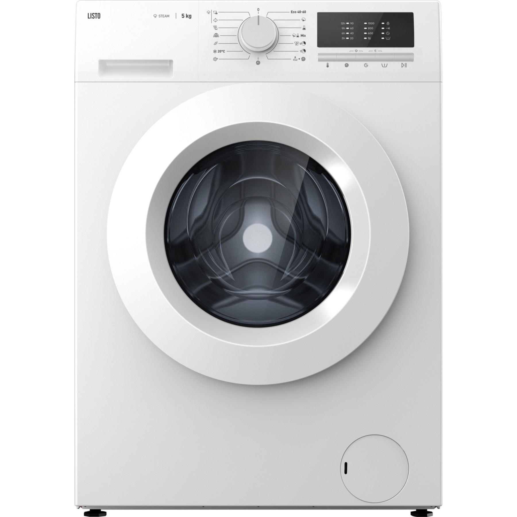 Lave linge compact LISTO LF510-L2b - 5 kg - 1000 tr/min - Classe A - Moteur induction