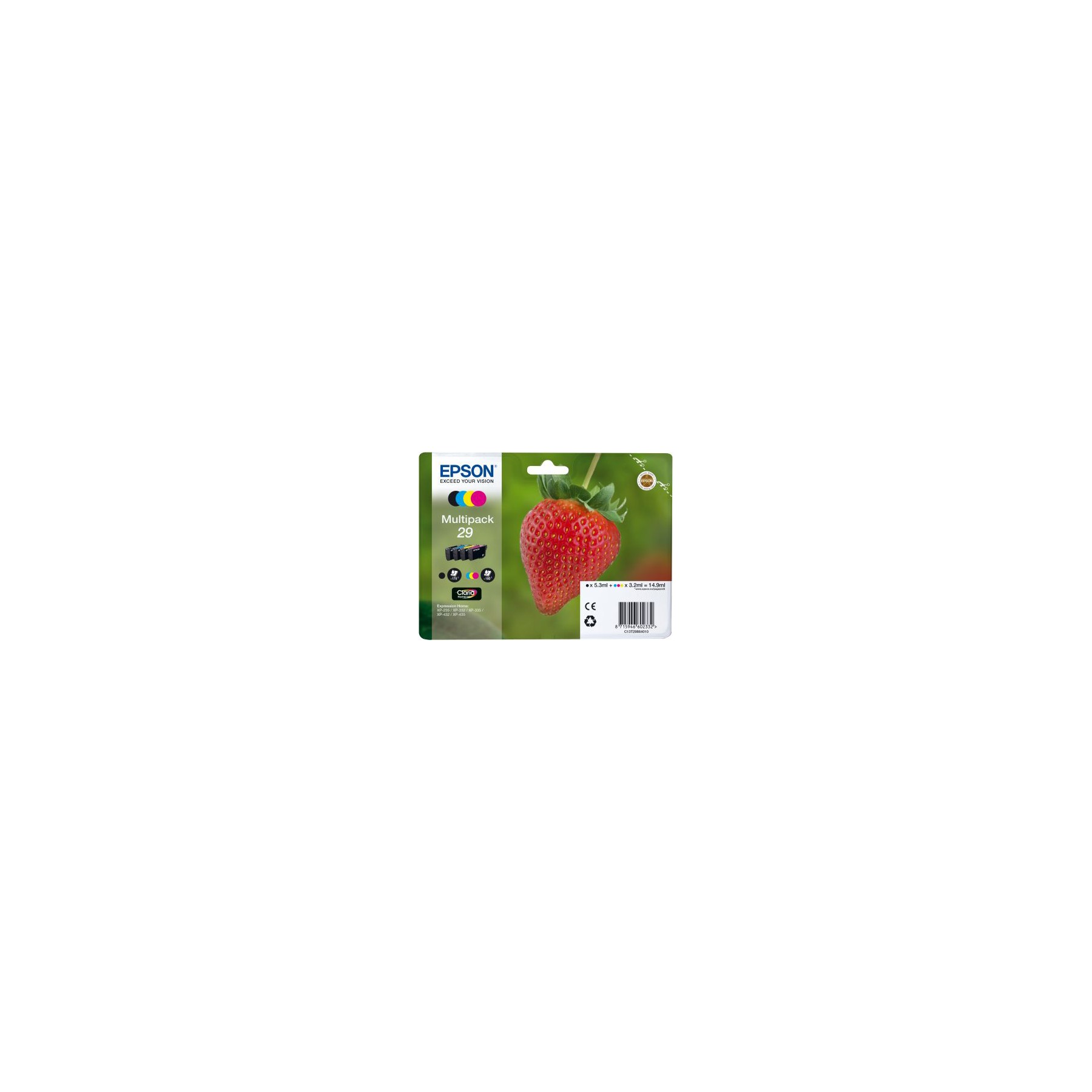 Cartouche d'encre EPSON Pack Multipack 4 Originales T2986 Série Fraise (Noir + 3 Couleurs) - C13T29864010