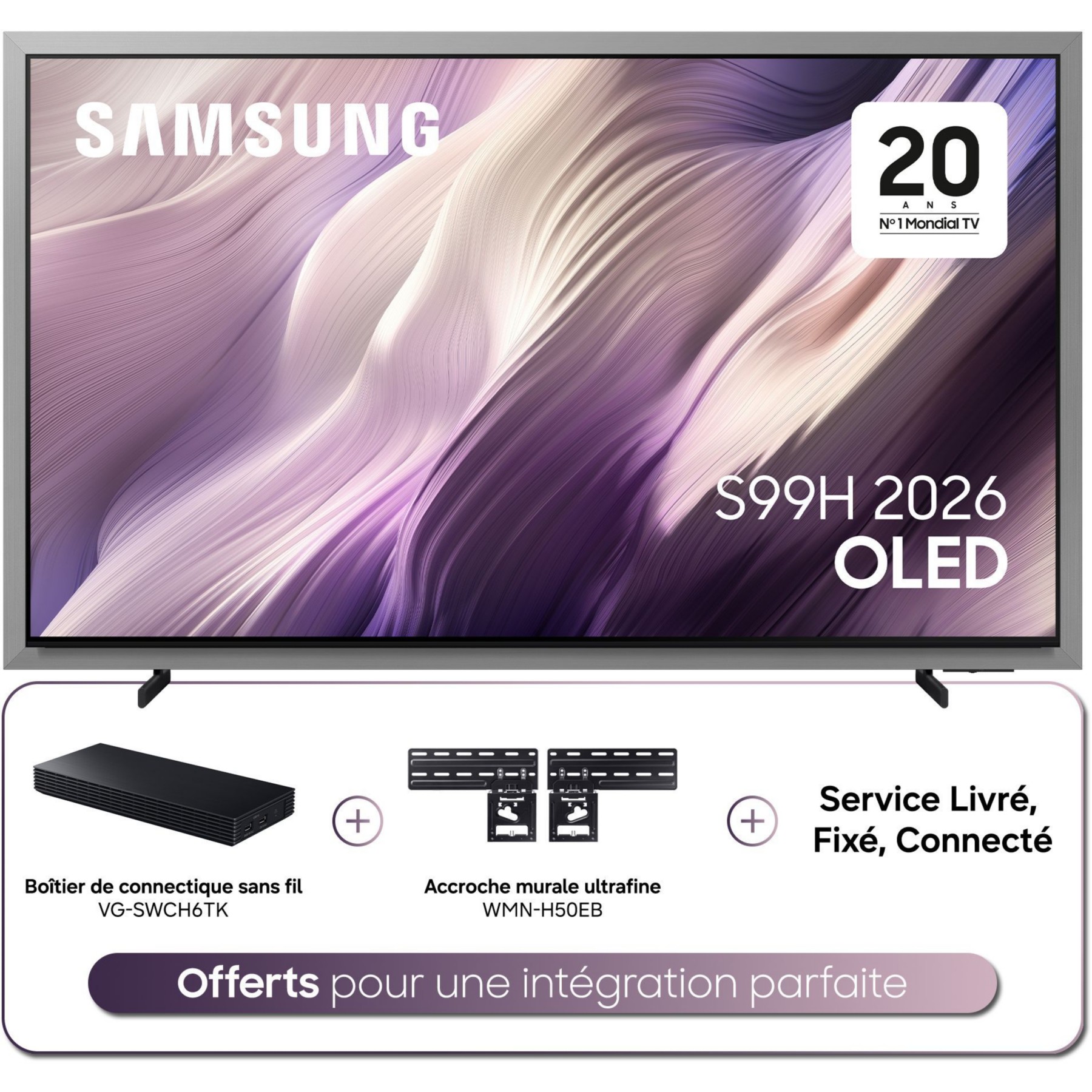 TV OLED SAMSUNG TQ65S99H (2026) 65" (163 cm) 4K - Smart TV avec IA, anti-reflet, mode art (effet tableau)