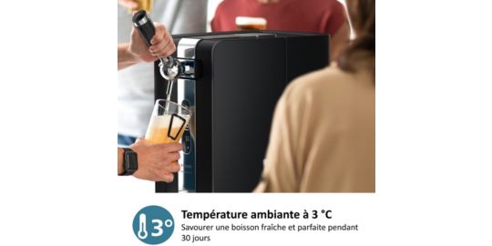 Tireuse à bière PHILIPS HD3770/90 Perfect Draft Série 7000 affichage LED, Inox, 6L
