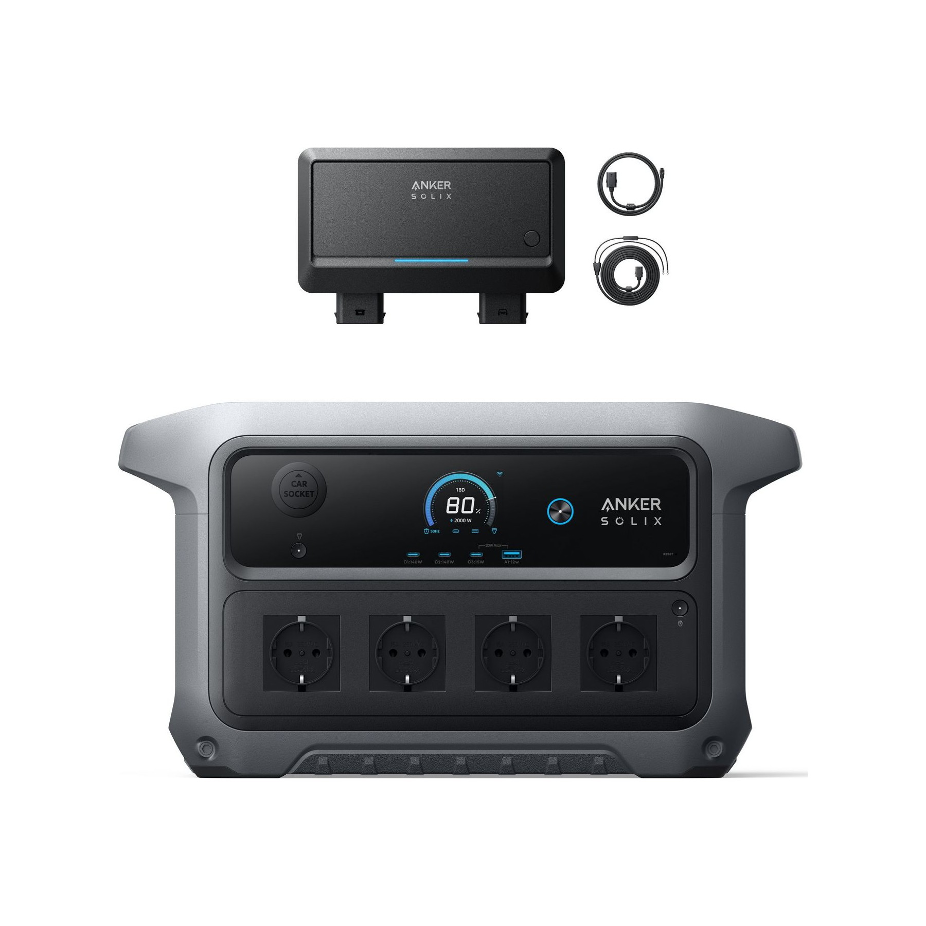 Batterie nomade ANKER SOLIX KIT C2000 Gen 2+Alternator Charger