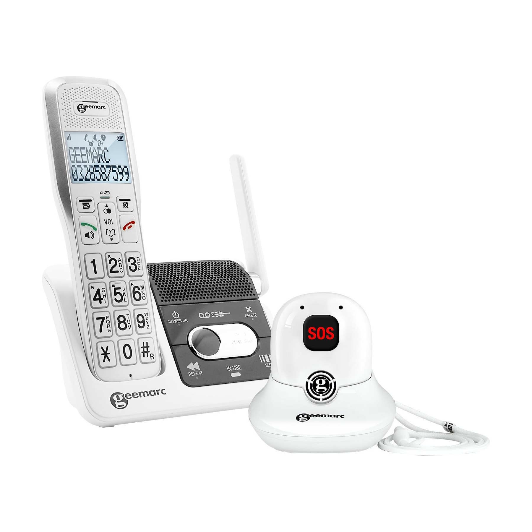 Téléphone sans fil GEEMARC Téléphone Sans Fil + Pendentif SOS