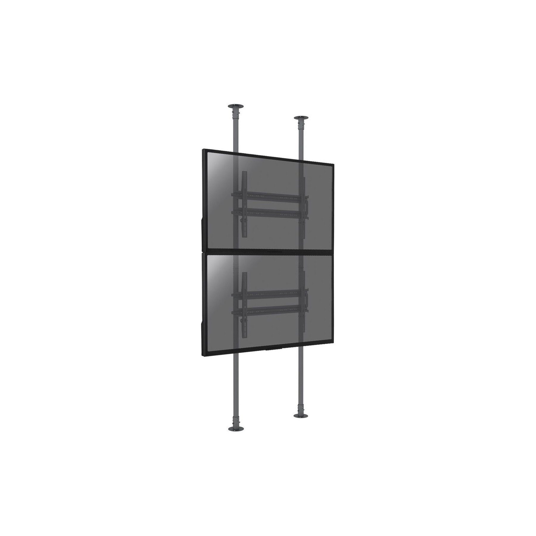 Pied TV KIMEX sol-plafond 2 TV 50- 100", Hauteur 300cm