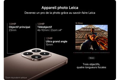 Smartphone XIAOMI 15T concu avec Leica 256Go Rose
