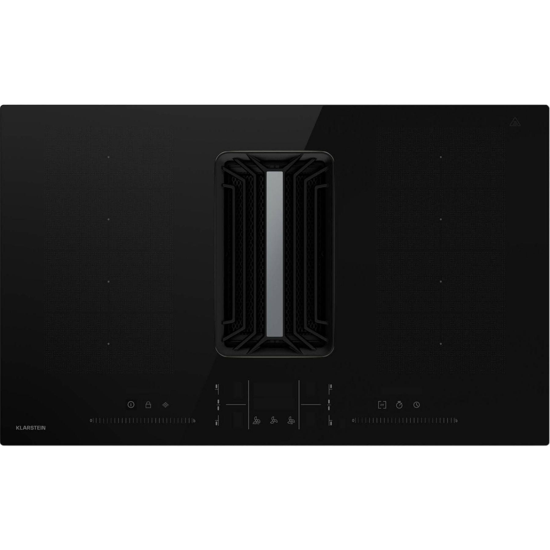 Plaque induction aspirante KLARSTEIN AirJet FlexPro hotte 83 cm Flexzone noir