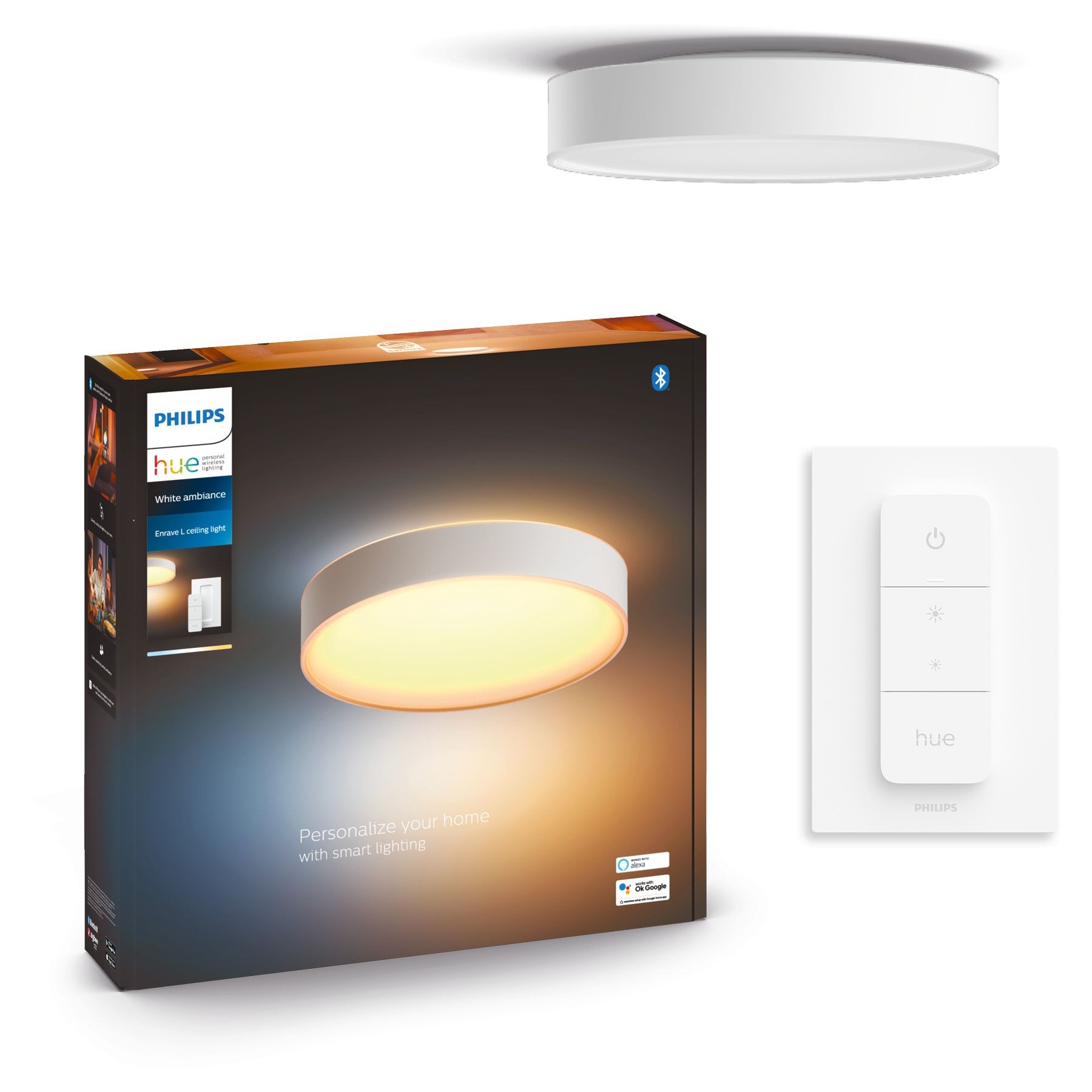 Plafonnier PHILIPS HUE White Ambiance Enrave L blanc