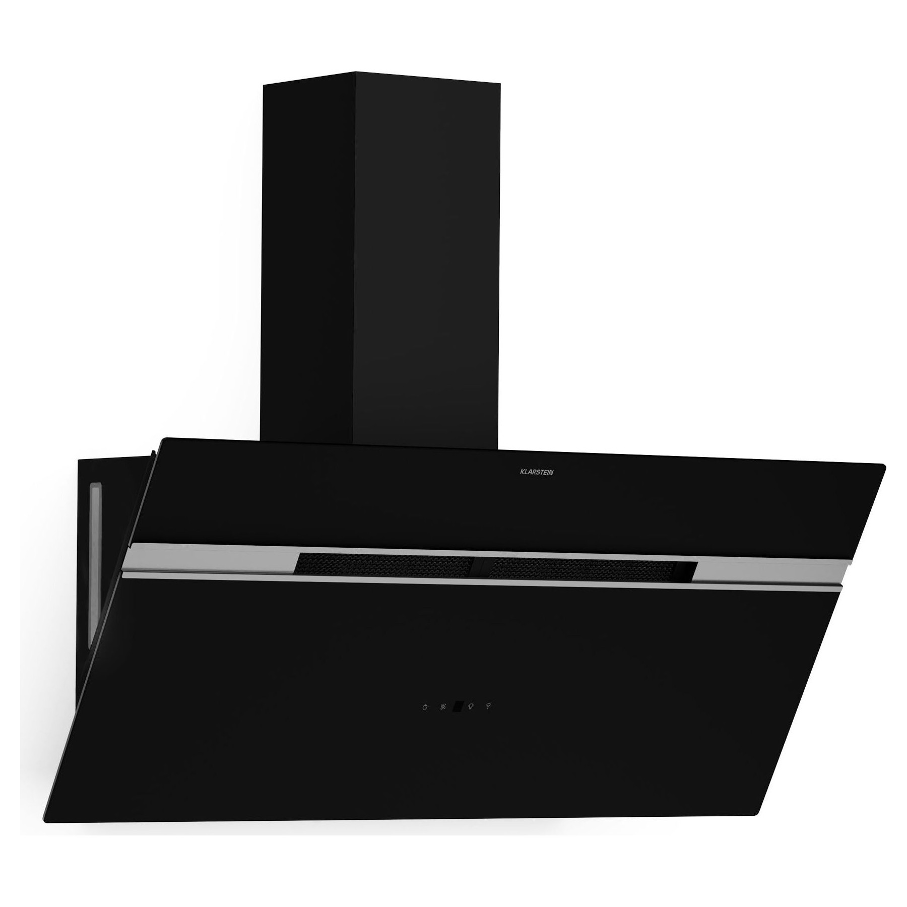 Hotte décorative murale inclinée KLARSTEIN Alina 90cm Smart 615 m³/h CEE A Noir