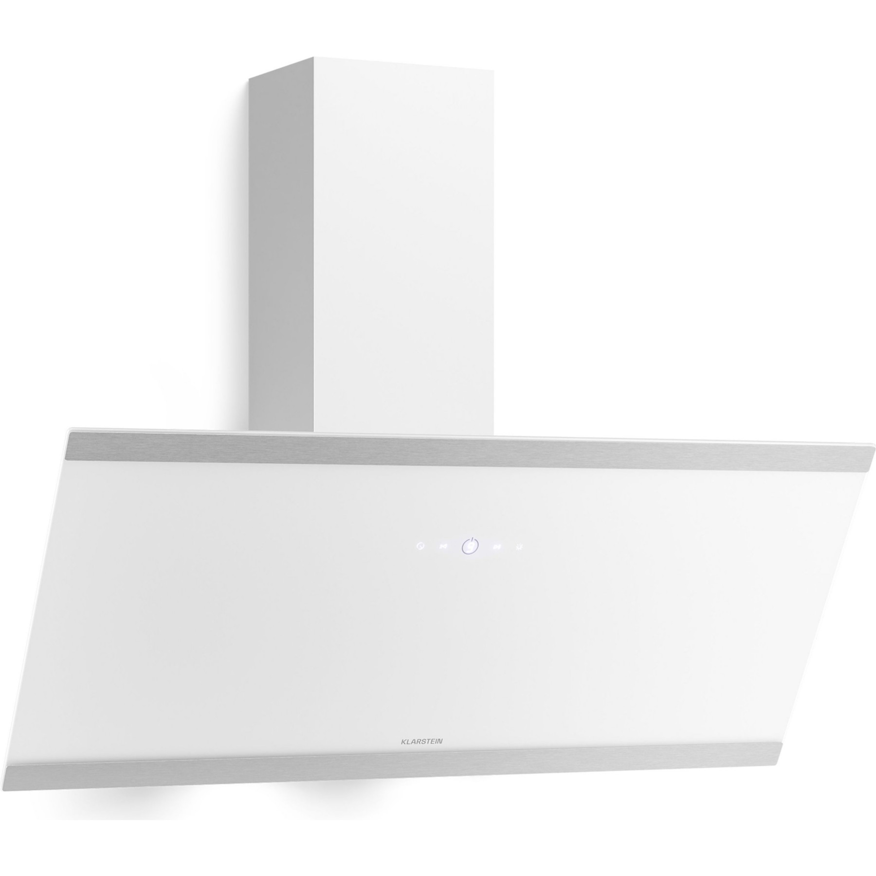 Hotte décorative murale inclinée KLARSTEIN Flashline inclinée 578m³/h 90 cm Blanc