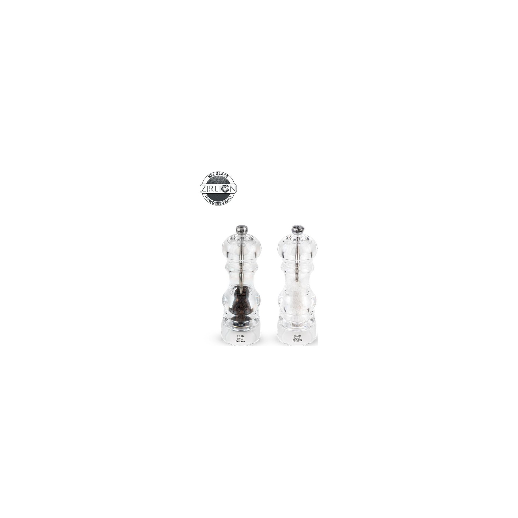 Duo moulins à poivre et sel PEUGEOT Nancy Plastique Transparent 18cm