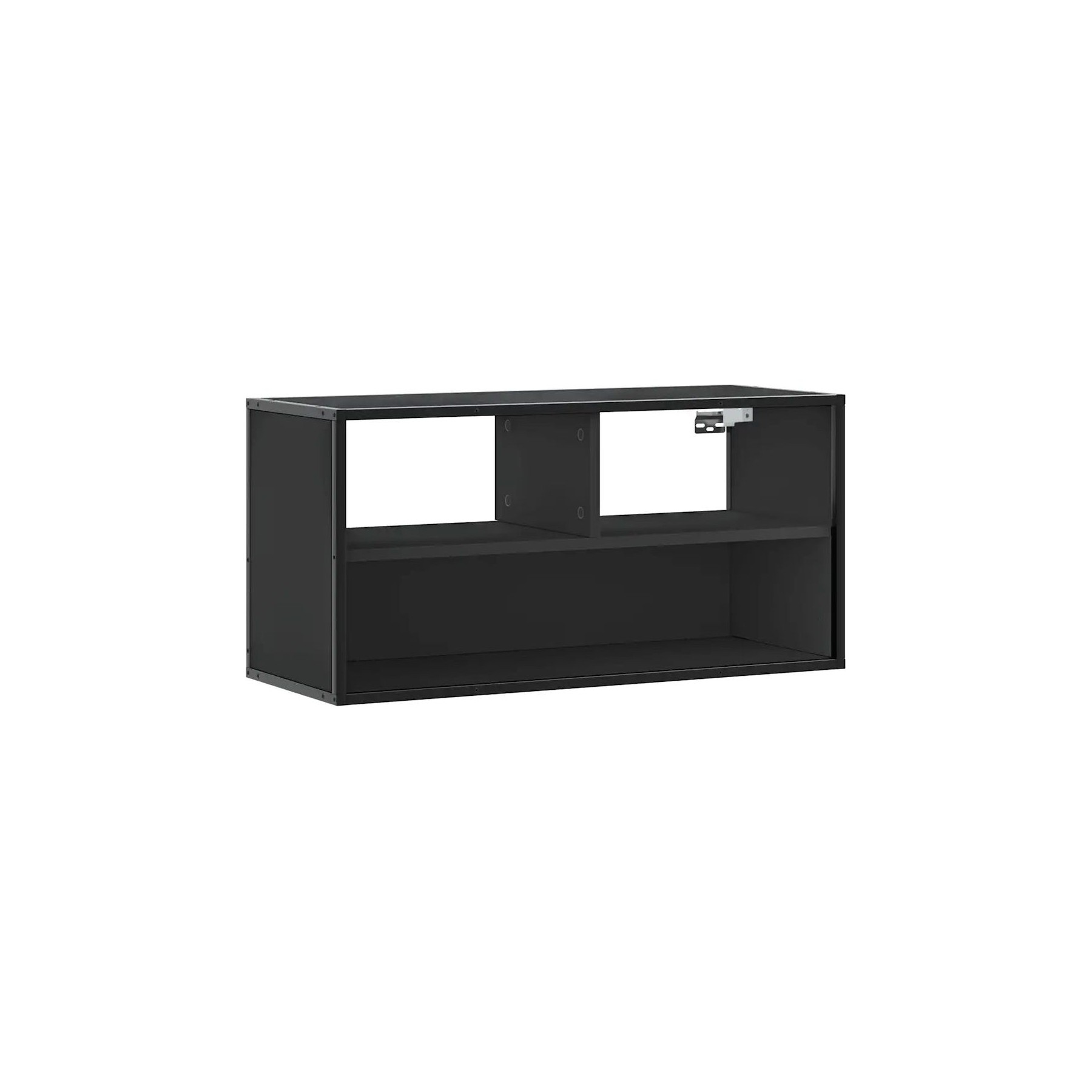 Meuble TV HELLOSHOP26 Meuble TV mural tendance noir 80 x 31 x