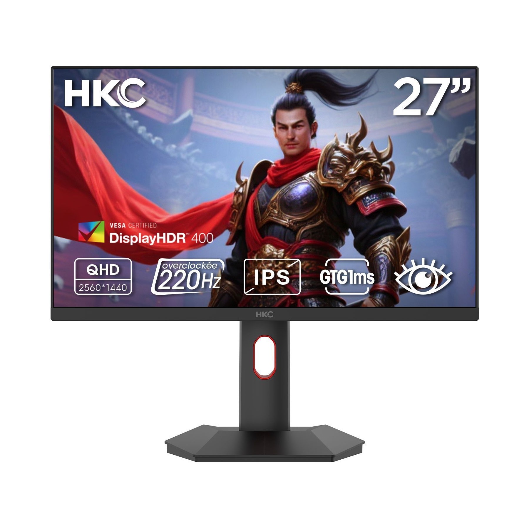 Ecran PC Gamer HKC 27" QHD 200 Hz Fast IPS HDR400 Pied Ergonomique - HKC G27H2P