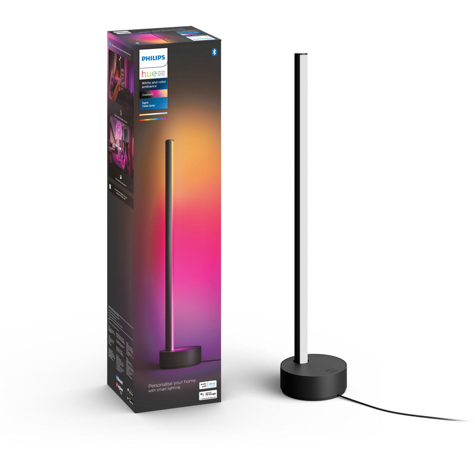 Lampe connectée PHILIPS HUE Gradient Signe noir White&Color Ambiance