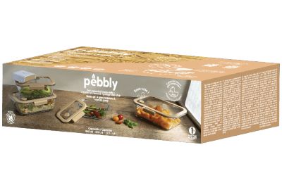 Bocal sous vide PEBBLY 5 pcs - 4 boites et pompe vide d