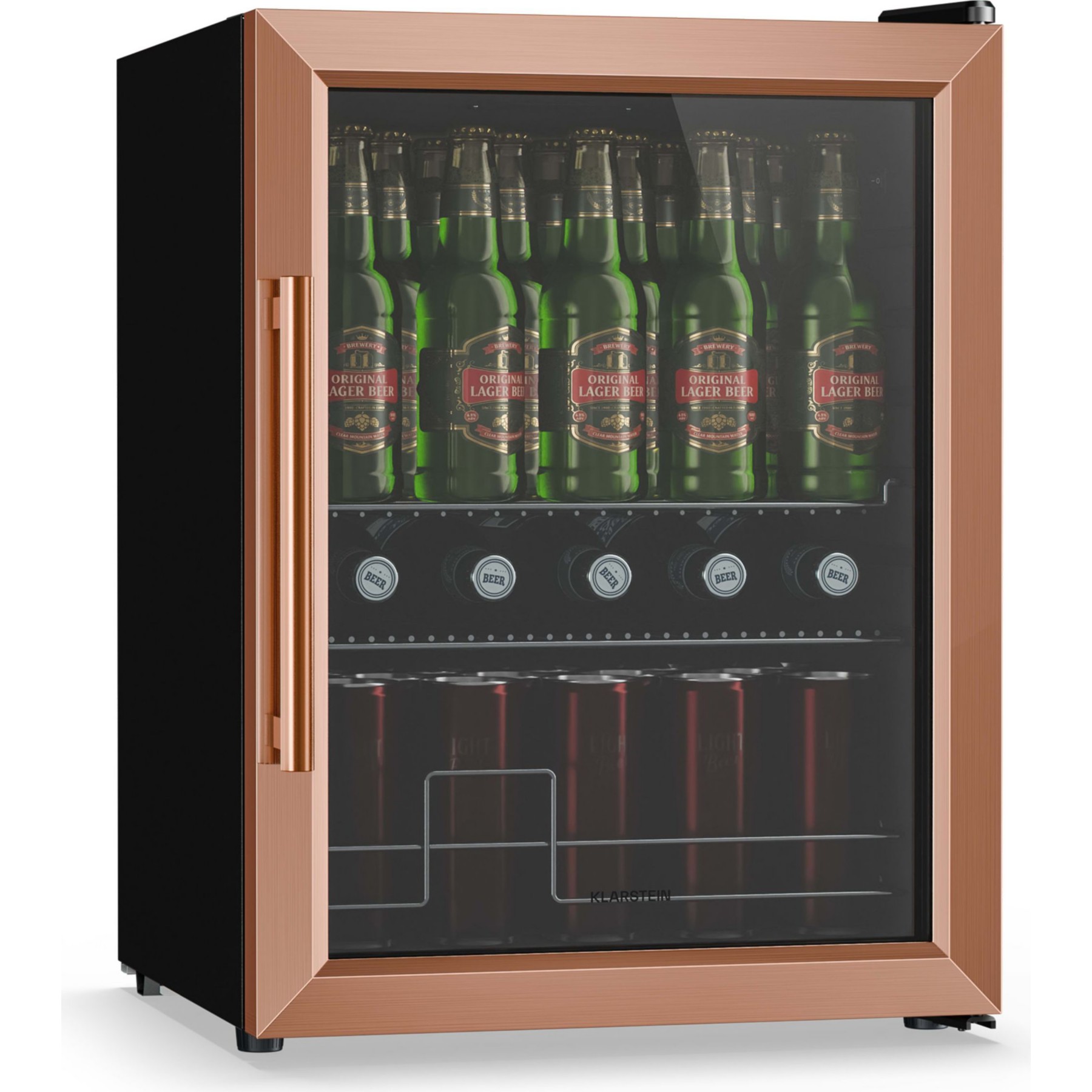 Mini réfrigérateur KLARSTEIN Beersafe porte vitrée 64x48cm 60L Cuivre