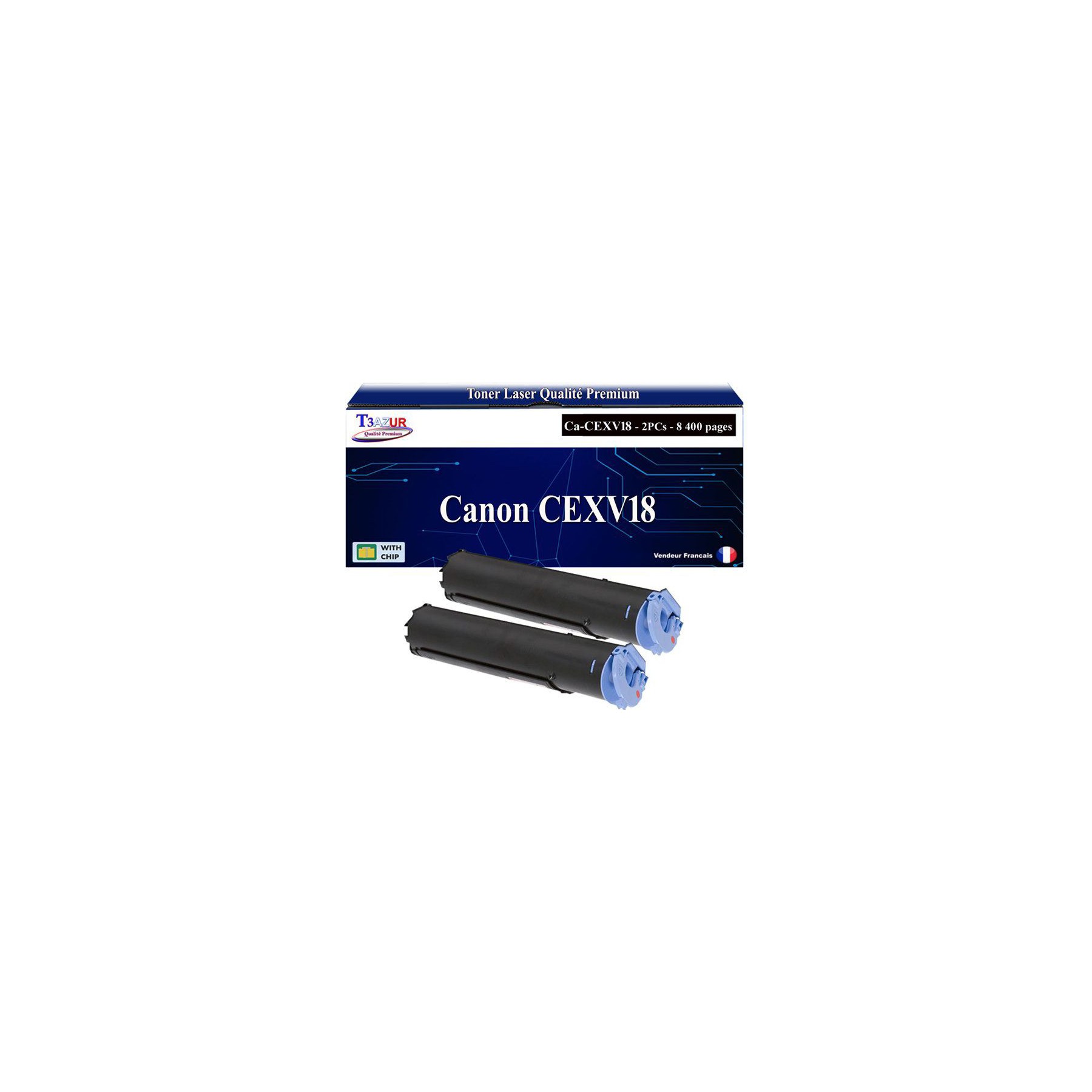 Toner T3AZUR pour Canon iR1024 iR1018 CEXV18 x2