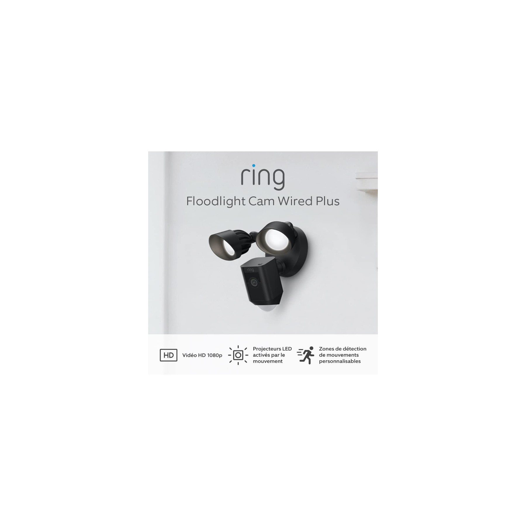 Caméra RING Floodlight Cam Wired  PRO - Noir