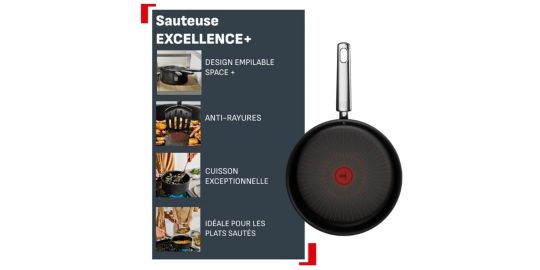 Sauteuse TEFAL 24cm Excellence + avec couvercle