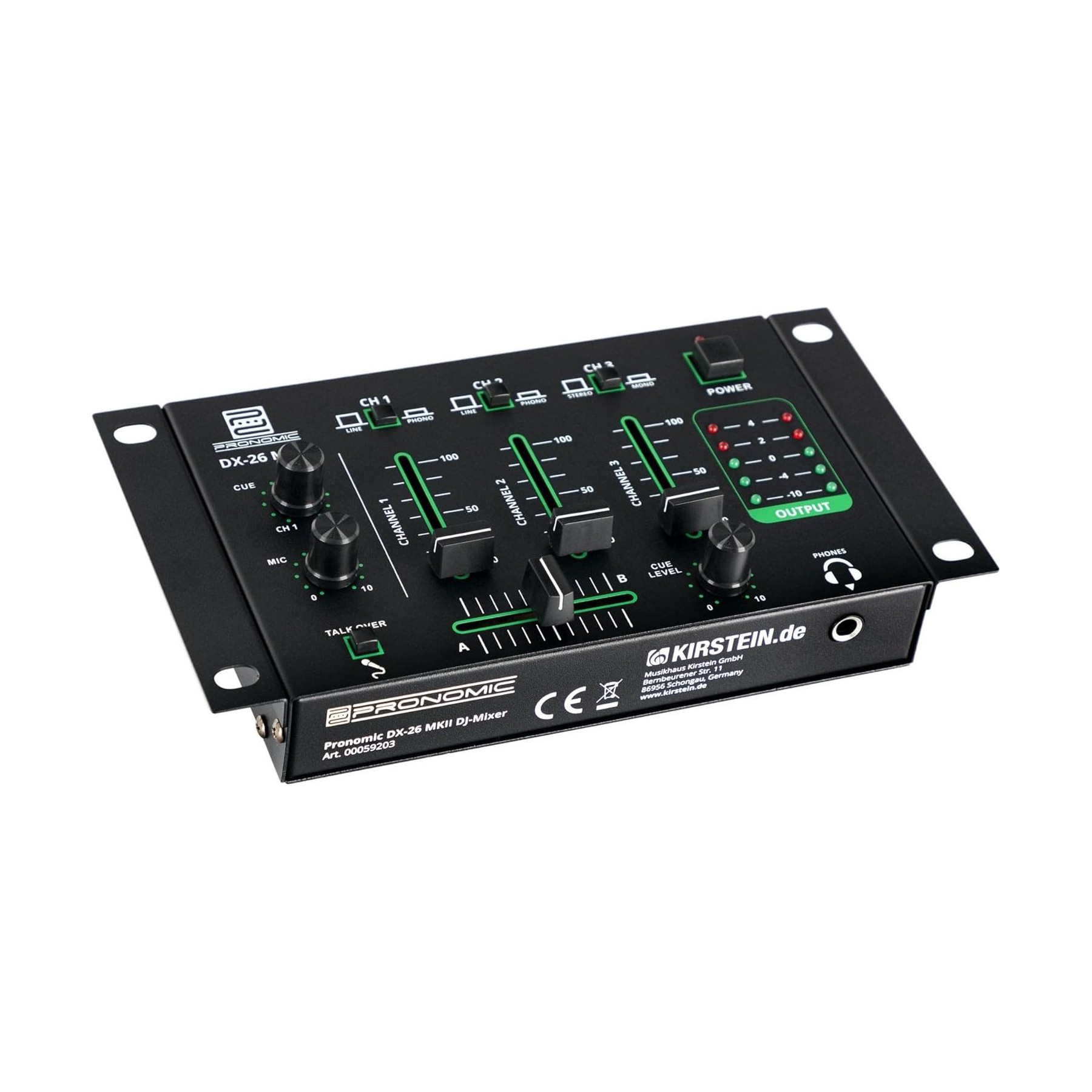 Table de mixage PRONOMIC DX-26 MKII 3 canaux fonction talkover