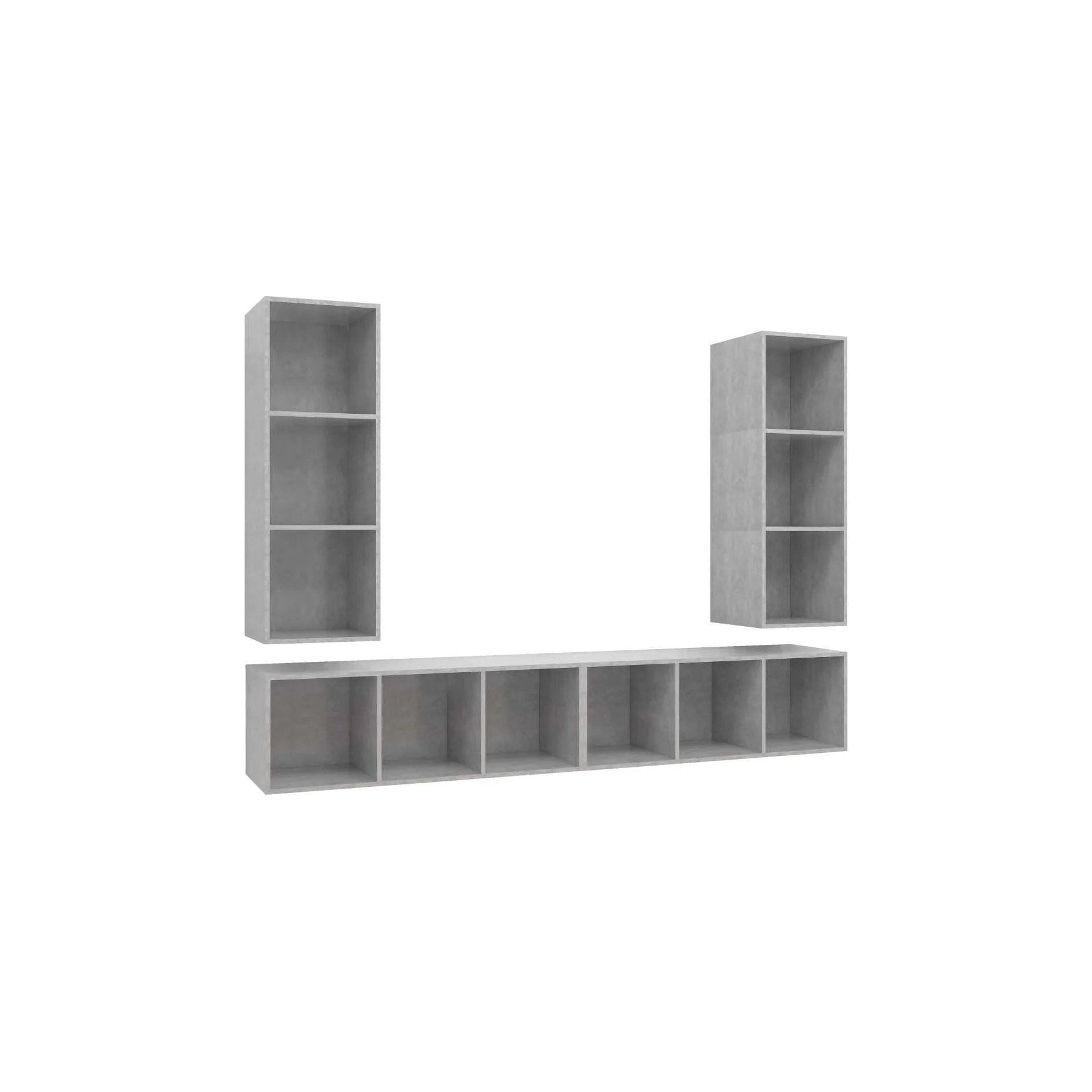 Meuble TV HELLOSHOP26 Lot de 4 meubles TV muraux pratiques ran