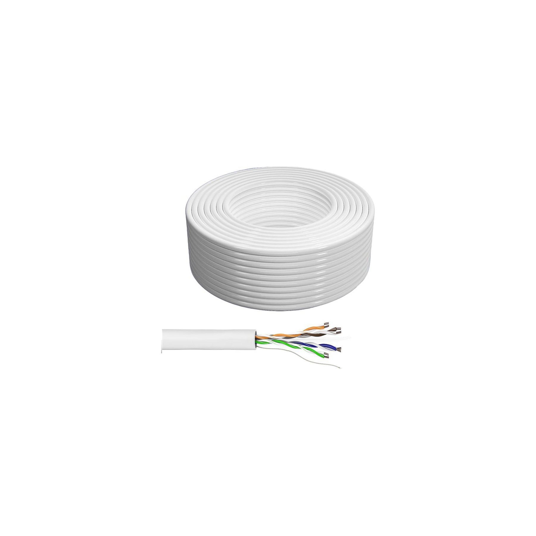 KOMELEC Câble Ethernet Cat 6 rigide blindé 100m