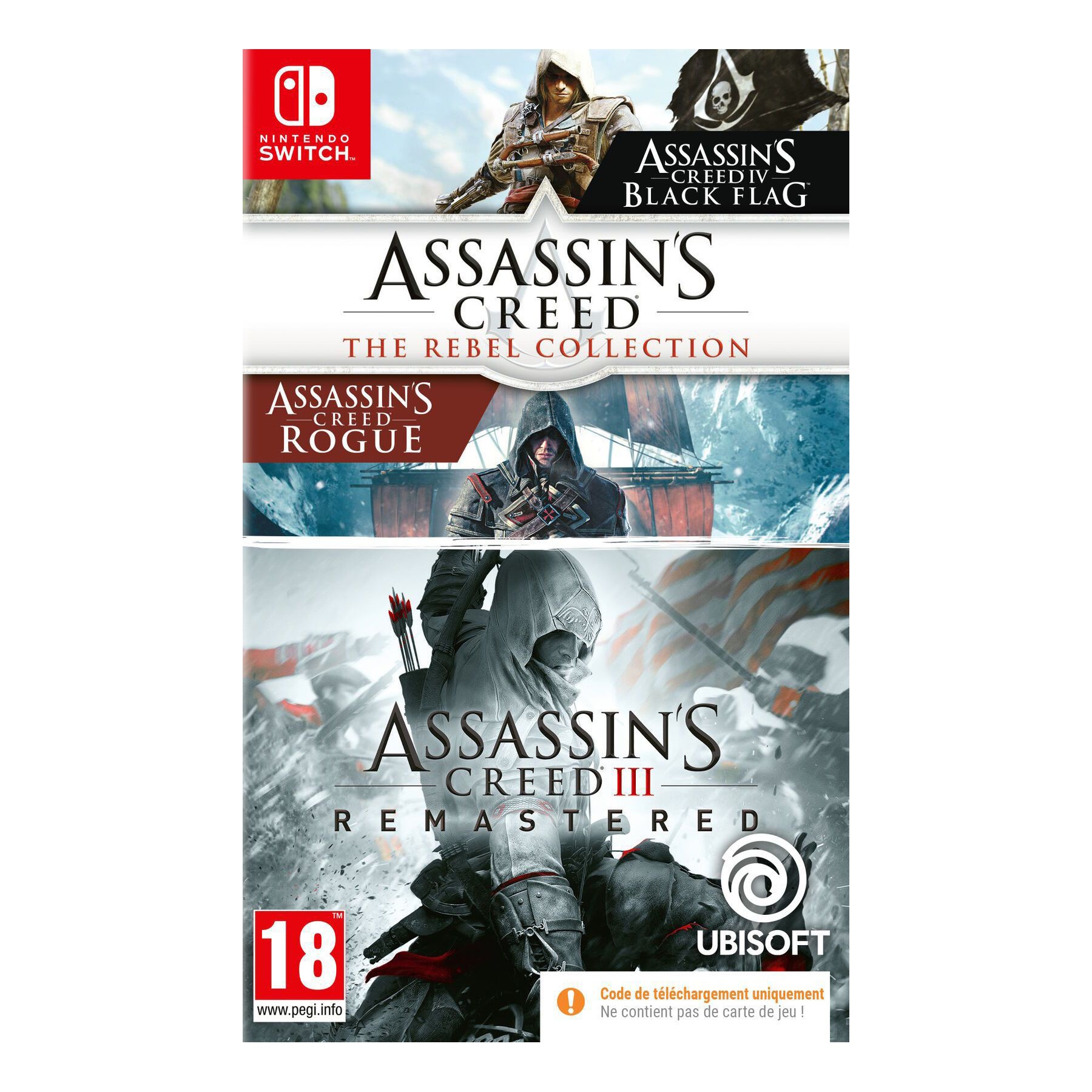 Jeu Switch UBISOFT Compil Assassin's Creed Rebel + Ac3 Lib