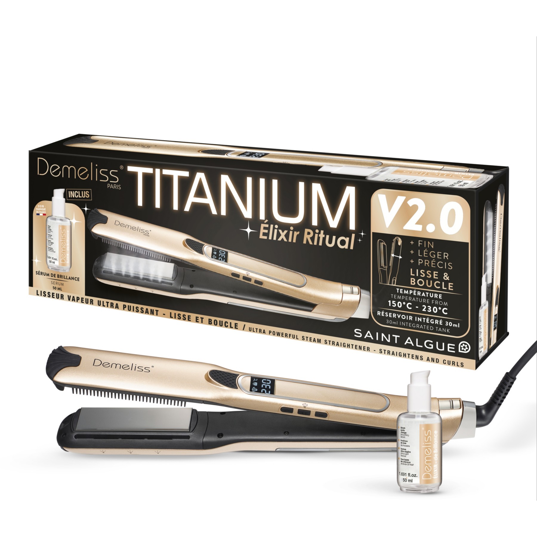 Lisseur vapeur SAINT ALGUE Titanium V2 Elixir Ritu